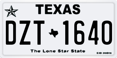 TX license plate DZT1640