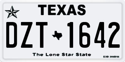 TX license plate DZT1642
