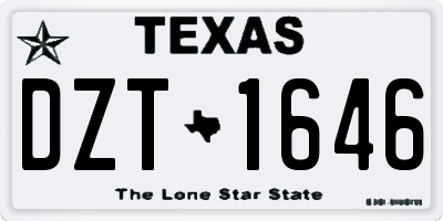 TX license plate DZT1646