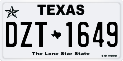 TX license plate DZT1649
