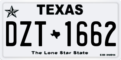 TX license plate DZT1662