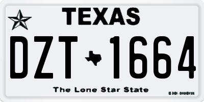 TX license plate DZT1664