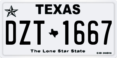 TX license plate DZT1667