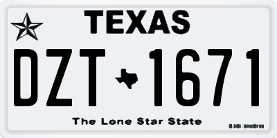 TX license plate DZT1671