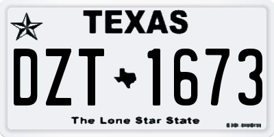 TX license plate DZT1673