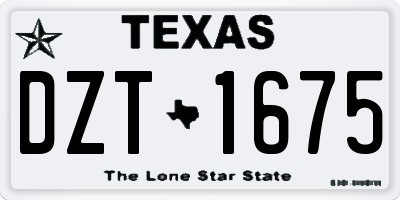 TX license plate DZT1675