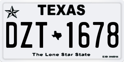 TX license plate DZT1678