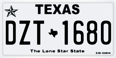 TX license plate DZT1680