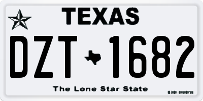 TX license plate DZT1682