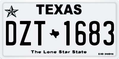 TX license plate DZT1683
