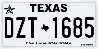 TX license plate DZT1685