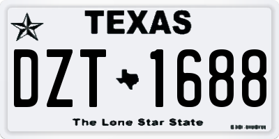 TX license plate DZT1688