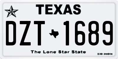 TX license plate DZT1689