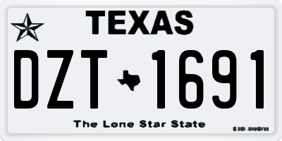 TX license plate DZT1691