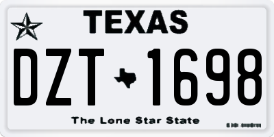 TX license plate DZT1698