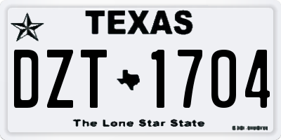 TX license plate DZT1704