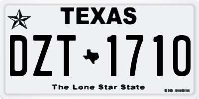 TX license plate DZT1710