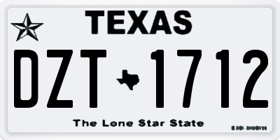 TX license plate DZT1712