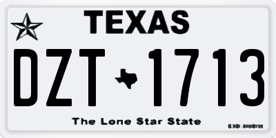 TX license plate DZT1713
