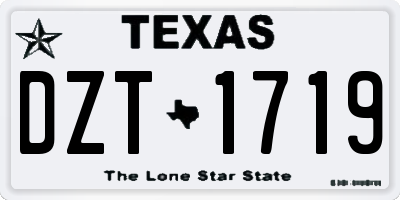 TX license plate DZT1719
