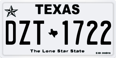 TX license plate DZT1722