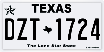 TX license plate DZT1724