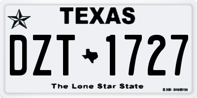 TX license plate DZT1727