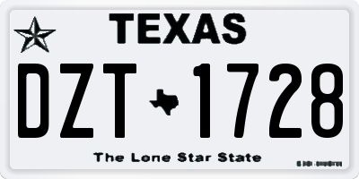 TX license plate DZT1728