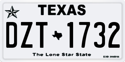 TX license plate DZT1732