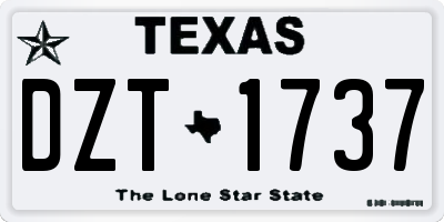 TX license plate DZT1737