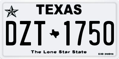 TX license plate DZT1750