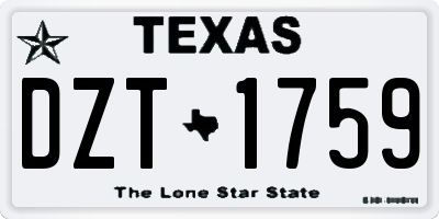 TX license plate DZT1759
