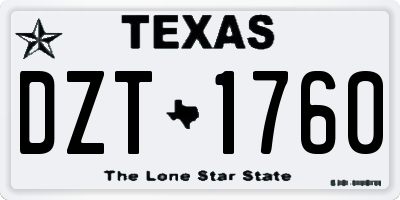 TX license plate DZT1760