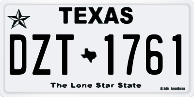 TX license plate DZT1761