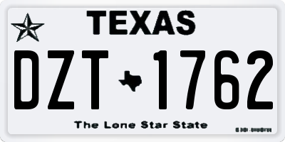 TX license plate DZT1762