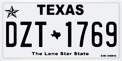 TX license plate DZT1769