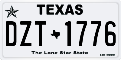 TX license plate DZT1776