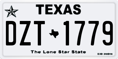 TX license plate DZT1779