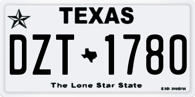 TX license plate DZT1780