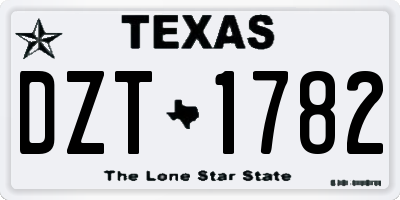 TX license plate DZT1782