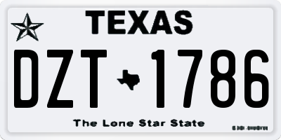 TX license plate DZT1786