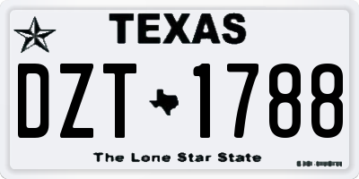 TX license plate DZT1788