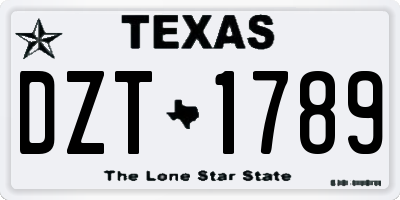 TX license plate DZT1789