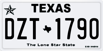 TX license plate DZT1790