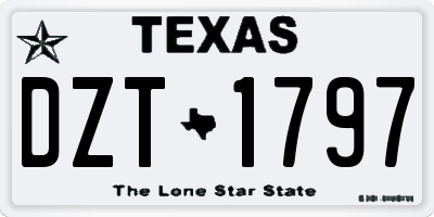 TX license plate DZT1797
