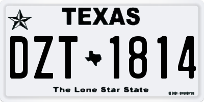 TX license plate DZT1814