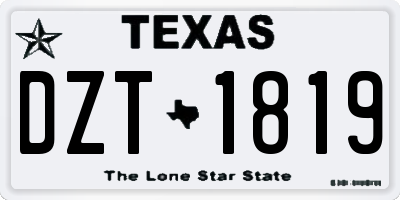 TX license plate DZT1819