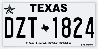 TX license plate DZT1824