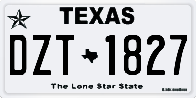TX license plate DZT1827