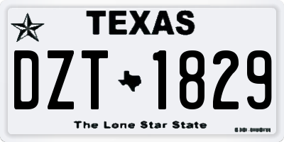 TX license plate DZT1829
